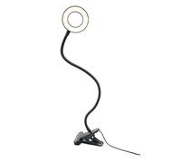 Rio Beauty Station - Anillo de luz LED, lámpara de Escritorio con Abrazadera, luz de Lectura con Clip, Soporte de luz para cámara Web con Soporte para teléfono.