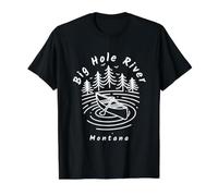 Río Big Hole (Montana) Camiseta gráfica económica, Hombre, Negro, L