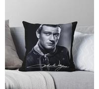 Rio Bravo John Wayne - Funda de almohada cuadrada de poliéster y lino, terciopelo, con cremallera, decoración de almohada