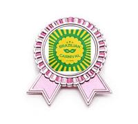 Rio Brazil - Broche de insignia de la pasión del carnaval rosa, Medium, Metal