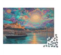 Río Danubio 1000pcs (75x50cm) Puzzle Adecuado para Adultos Y Multitud Mayores De 14 Años