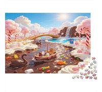 Río de Caramelos Puente de Cuento Puzzle de 1000 Piezas Papel para Adultos Mundo Dulce Fantasía Relajante Hogar Regalo Familiar 70x50cm/1000pcs