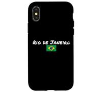 Rio de Janeiro Brazil Vintage Brasil Bandera Brasileño Carcasa para iPhone X/XS