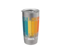 Río de Janeiro Retro Vintage horizonte Río de Janeiro Vaso térmico de acero inoxidable de doble pared