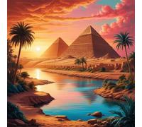 Río de Las Pirámides del Desierto Puzzle 120 Piezas,Rompecabezas DIY Adultos,Puzle Clásico para Adultos Entretenimiento Creativo, Juegos Desafiantes