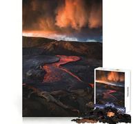 Río de Lava bajo un Cielo dramático Rompecabezas de 1000 Piezas para Adultos y Adolescentes Recuerda armarlo Lentamente Disfruta del Arte de Corte preciso Coleccionable (38x52cm)