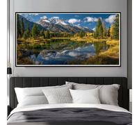 Río del Bosque Diamond Painting Kit Completo 70x40 cm, 5D Diamond Painting Paisajes Natural Pintura de Diamante Grande para Adultos, Pintar con Diamantes Manualidades, Decoración de Pared (WL490)