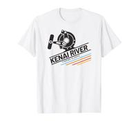 Río Kenai AK Camiseta gráfica económica, Hombre, Blanco, S