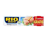 Rio Mare Aletas amarillas de atún al natural, 1% de grasa, 12 latas de 80 g