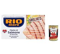 Rio Mare - Filete de salmón natural con una gota de limón a la parrilla (3 unidades, 125 g, 400 g)