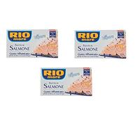 Río Mare Filetto di Salmone al vapore Gusto Affumicato all'Olio di Oliva con Grani di Pepe Filete de salmón al vapor sabor ahumado con aceite de oliva con granos de pimienta 125g