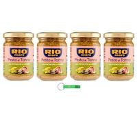 Rio Mare Pesto al Tonno con Pistacchi e Limone, 4 salsas de cocina con pistachos y limón, 130 g + llavero Beni Culinari
