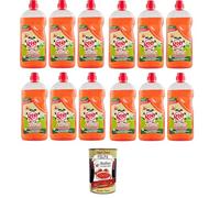 Rio Melaceto - Detergente líquido para vajilla y cubiertos, 12 x 1 l, con vinagre de sidra de manzana orgánico, desengrasa y elimina los malos olores + Polpa italiana Gourmet 400 g