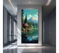 Río Nevado de Montaña Diamond Painting Adultos, 5D Pintura Diamante Paisaje Natural Cuadro Diamantes Kit Completo 60x120cm, DIY Pintar con Diamantes Manualidades para Decoración de Hogar (RD791)