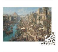 Río Nilo Panorama of Antiguo Egipto Rompecabezas Puzzle,1000pcs (75x50cm) Adulto Juego EduGatoivo Decoración del Hogar