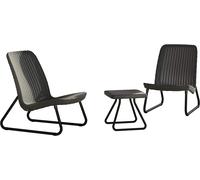 RIO PATIO GRIS SET 2 SILLONES + MESA DE CENTRO EXTERIOR PORCHE JARDÍN (38606)