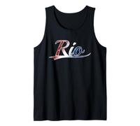 Rio Patriotic USA Styled Distressed Red White Blue Camiseta sin Mangas