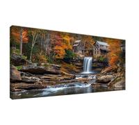 Río Pintura de Diamante 5D Completa Kit Diamond Painting Cabina Manualidades Adultos, Cuadro Diamantes Cristal Art Punto de Cruz Set para Decoración Pared Hogar, Regalo dia del Padre 40x90cm 0Z-73