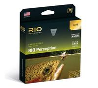 RIO PRODUCTS Elite Perception - Línea de pesca para moscas de fundición lisa, línea de trucha completa de fácil lanzamiento, rendimiento de baja elasticidad y ultra resbaladizo, verde/camuflaje/gris