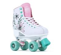 Rio Roller Flora Artist Patinaje 4 Ruedas, Rose Skates De Para Artístico Niños, Blanco(Floral), 35.5