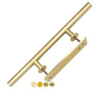 Rio Salto - Juego de manillas de latón cepillado dorado vintage para puerta de granero, 45,7 cm, tiradores de aluminio sólido, dorado claro, paquete de 1 unidad