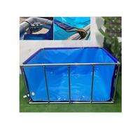 Rio transparente plegable grande con soporte de metal para Koi Bing, ventana de visualización transparente de fácil instalación, 150 x 200 x 61 cm, accesorios para estanques de piscina (azul +