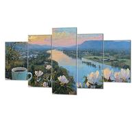 Río Vista Diamond Painting, 5 Pcs Kit Pintura de Diamante Art Artesanía, Kit Bordado en Punto de Cruz Manualidades Adultos, DIY Gran Tamaño Cuadro Damantes, Decoracion Hogar Regalos 60x125cm P-d-655