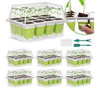 RIOGOO Juego de 6 Bandejas de Silicona para Plántulas, 72 Celdas, Kit Reutilizable para Propagar y Cultivar Semillas de Plantas