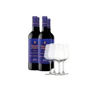Rioja Pack Marqués de Cáceres Reserva 2020 (x4) con 4 Copas