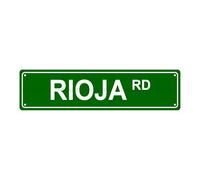 RIOJA RD - Letrero de metal con diseño de vino para bar, cafetería, garaje, cueva, hogar, pared, baño, granja, jardín, porche, patio, 40,6 x 10,2 cm