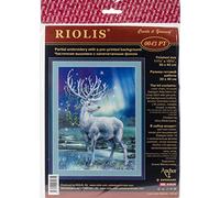 Riolis - 0043 PT White Stag Cross Stitch Kit, algodón, Multi de Color, 30 x 40 x 0, 1 cm