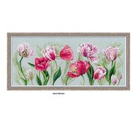 Riolis - 100/052 Spring Tulips Cross Stitch Kit, algodón, Multi de Color, 70 x 30 x 0, 1 cm