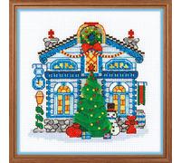 Riolis - 1662 Hielo Casita Cruz, algodón, Multicolor, 15 x 0, 1 cm