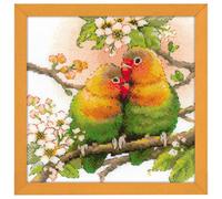 Riolis 1780 Lovebirds - Kit de punto de cruz para punto de cruz (algodón, 2020 cm), multicolor