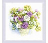 RIOLIS 1846 - Kit de punto de cruz (28 x 113 cm), diseño de ojales de acuarela de 14 hilos, color blanco