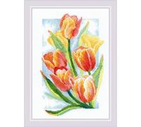 RIOLIS Kit de punto de cruz contado 2191 Spring Glow. Tulipanes
