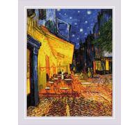 RIOLIS 2217 Terraza de Café por la Noche Kit de punto de cruz | según V. Van Gogh, 40 x 50.2 cm, 14 ct blanco Zweigart Aida, 29 lana/acrílico colores, de intermedio a avanzado