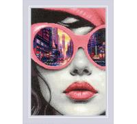 RIOLIS 2331 Ritmo de Gran Ciudad Kit de punto de cruz contado 21 x 29.8 cm | Paisaje diseño, 14 ct blanco Zweigart Aida, 28 lana/acrílico colores, nivel intermedio, gráfico y aguja incluidos