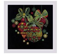 RIOLIS - Adornos navideños 2226, kits de costura de trabajo negro de Navidad de 9¾ x 9¾ pulgadas, kits de trabajo negro para principiantes y avanzados, kits de costura negra para adultos, kits de