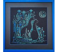 RIOLIS Blackwork Kit 2173 Cats. Moonlight