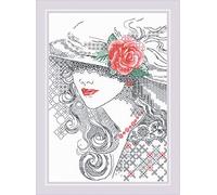 Riolis Blackwork-Kit de Punto de Cruz, Multicolor, 21 x 30 cm