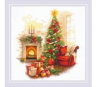 RIOLIS - Christmas Serenity 2265, kits de punto de cruz de Navidad de 11¾ x 11¾, kits de punto de cruz para principiantes y avanzados, kits de punto de cruz para adultos, kits de costura contada, kit
