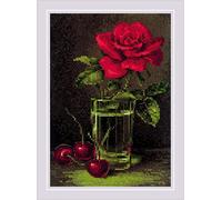 Riolis Counted Cross Stitch Kit 6"X8.25"-Rose And Sweet Cherry (14 Count)