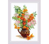 Riolis Counted Cross Stitch Kit 8.25"X11.75"-Bouquet With Physalis (14 Count)