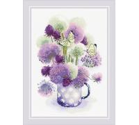 RIOLIS Counted Cross Stitch Kit 8.5"X11.75"-Purple Allium (14 Count)