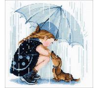 RIOLIS Counted Cross Stitch Kit 9.75"X9.75"-Under My Umbrella (14 Count)