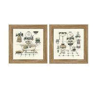 Riolis - Cuarto de baño Interieur - Juego de Punto de Cruz, algodón, Multicolor, 15 x 15 cm