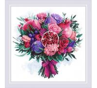 RIOLIS - Fruitful Bouquet 2230, kits de punto de cruz de 9¾ x 9¾, kits de punto de cruz para adultos, kits de punto de cruz contado, kit de bordado para principiantes y avanzados, kits de punto de