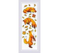 Riolis Gezählte Kreuzstich Füchse Kit de Punto de Cru, Algodón, Multicolor, 8x24cm
