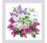 Riolis Juego de punto de cruz, diseño de flores moradas